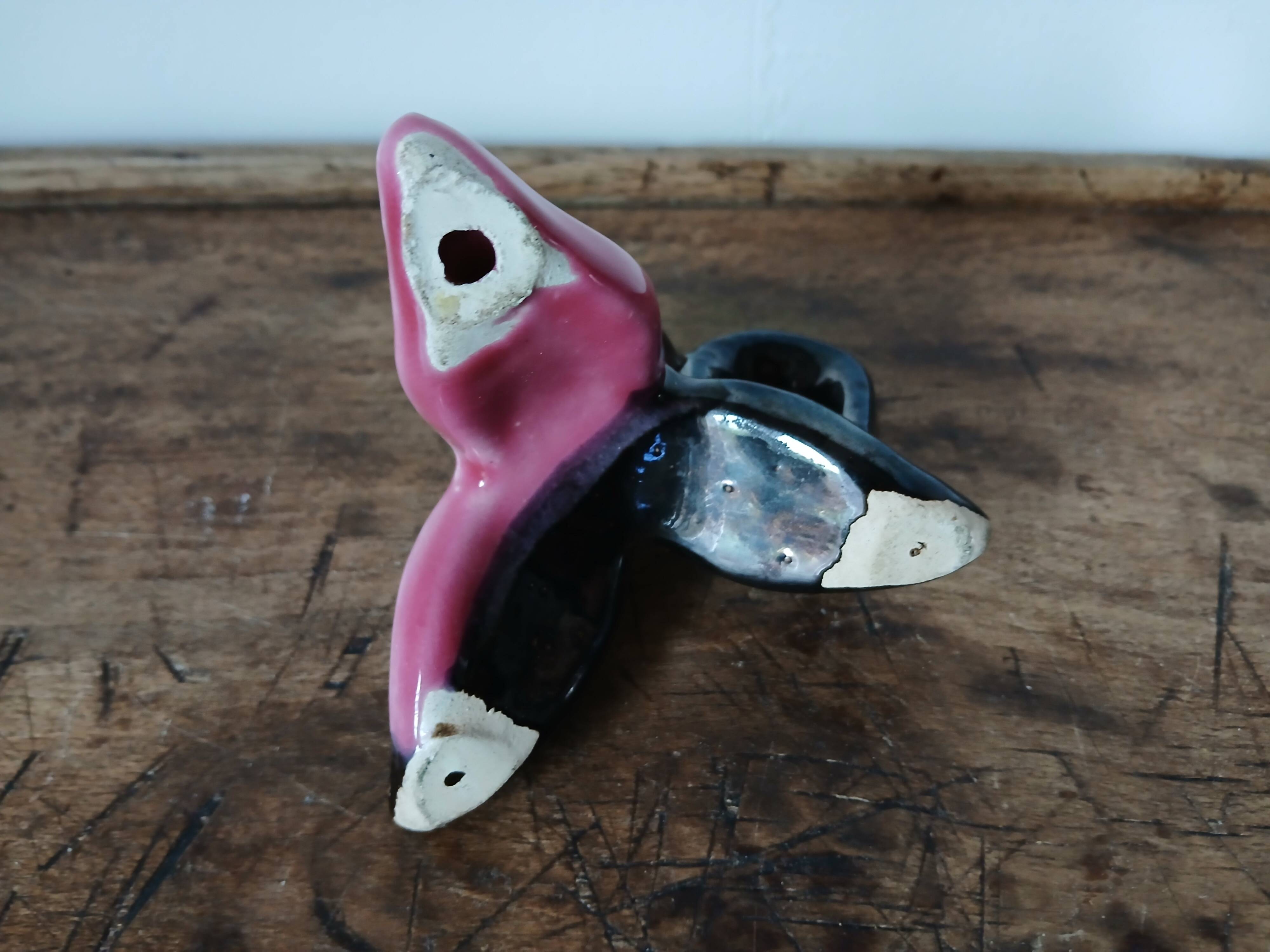Vintage ceramic candle holder - tulip flower shape