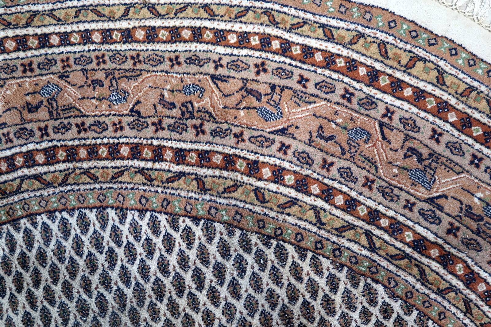 Tapis Vintage Indo-Seraband en Laine (253cm), Années 1970