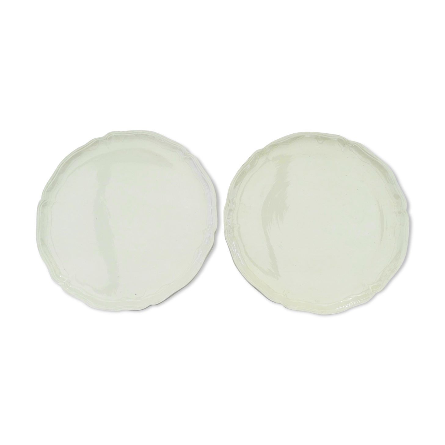 Pair of large Sarreguemines cake dishes