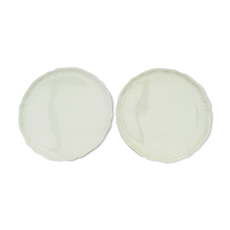 Pair of large Sarreguemines cake dishes