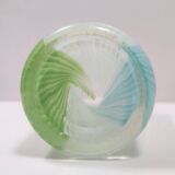 Green, White and Light Blue Murano Glass Vase by Dino Martens