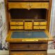 Secretary with a curved drop-leaf in floral marquetry, mid-19th century.