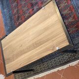 Steiner steel and walnut coffee table