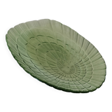Oval glass shell-shaped dish