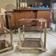 Storage modules in brass and smoked glass design 70s