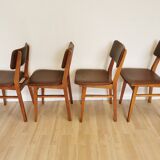 Vintage STOL Kamnik Dining Chairs (Set of 4): Mid-Century Leather Seat