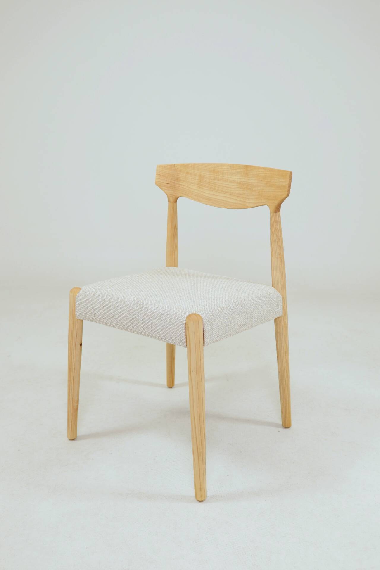 Pair of linen dining chairs
