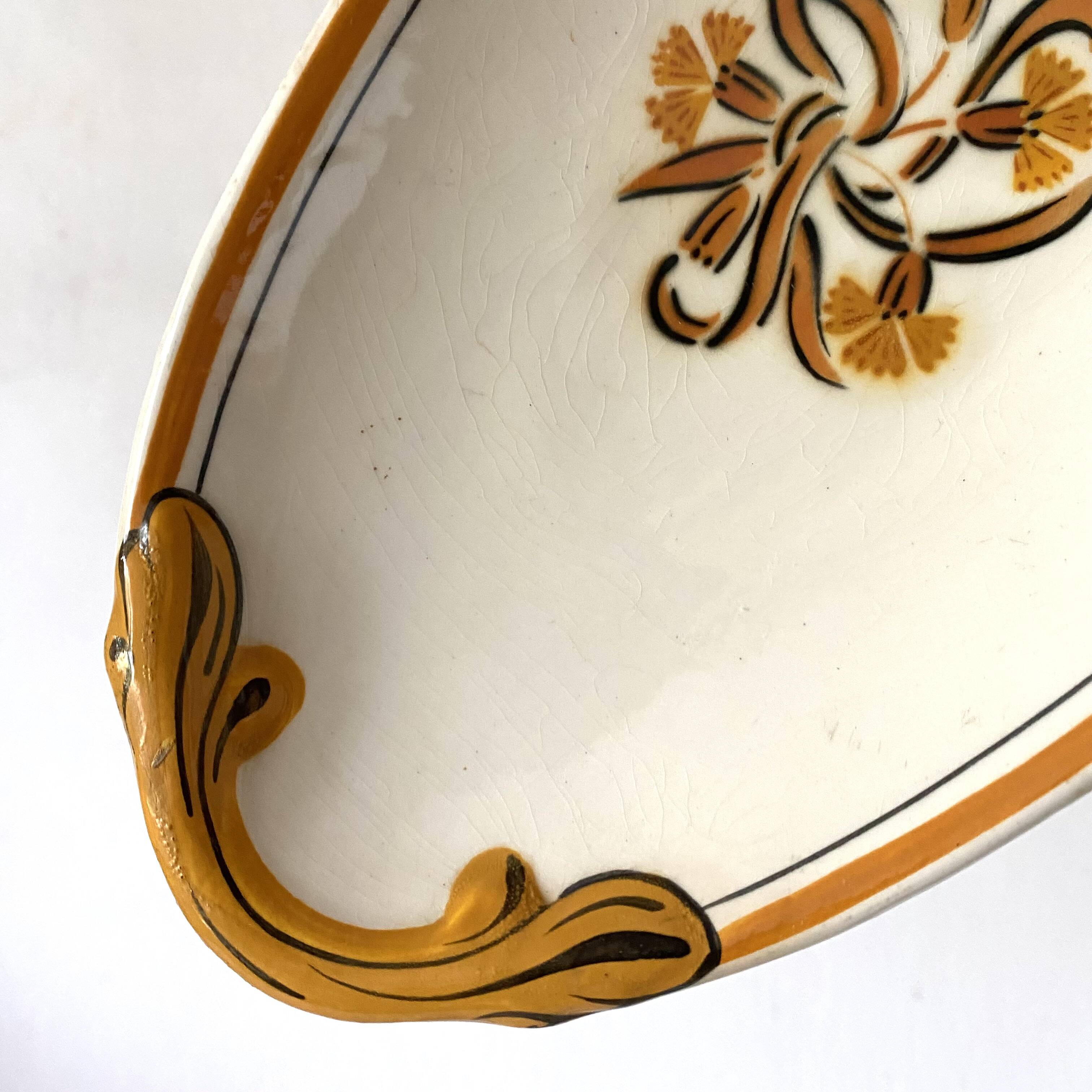 Old 1900 Creil and Montereau eyelet dishes