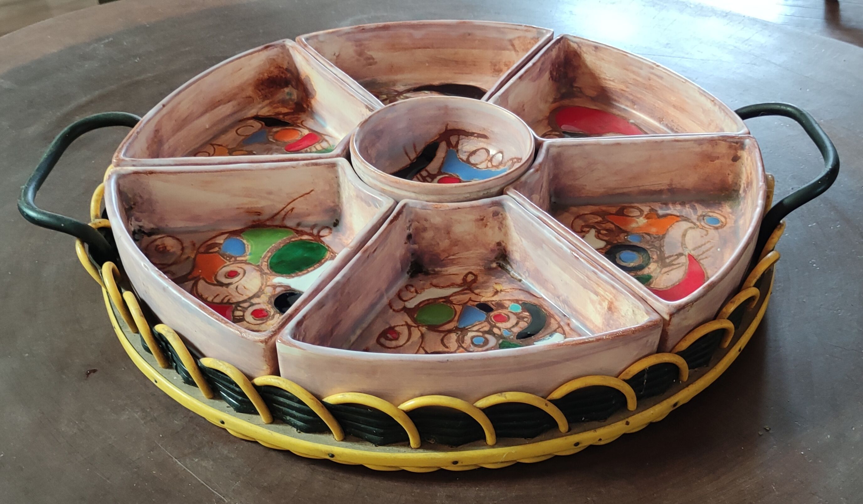 Vintage/ceramic aperitif service Vallauris Marie Christine Treinen