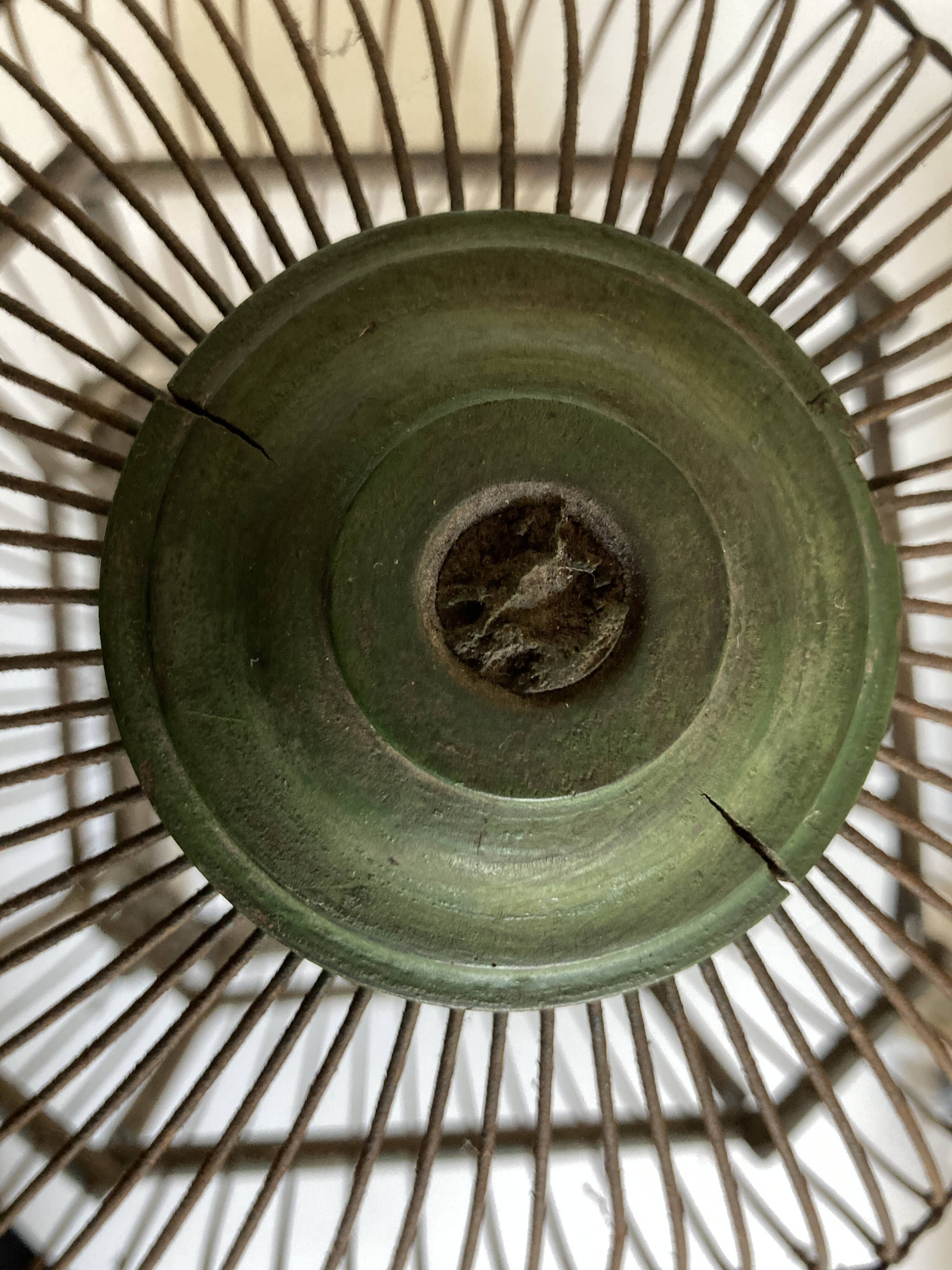 Octagonal bird cage made of wood and wire around 1920