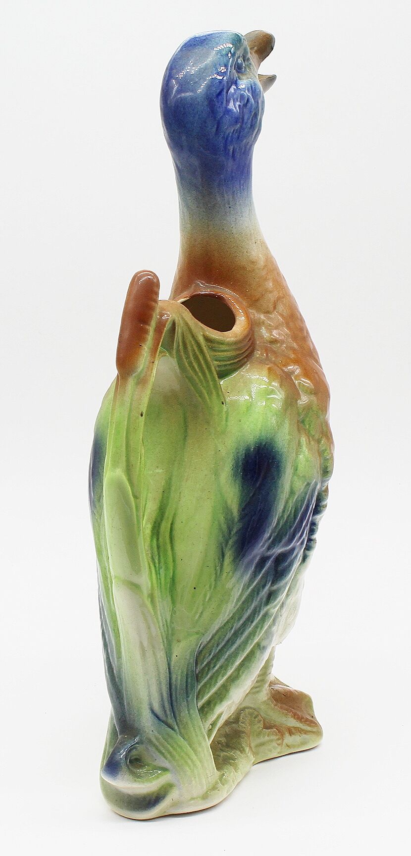 Duck carafe in barbotine