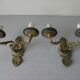 Ancienne paire d'applique électrique double feu en bronze numéroté luminaire