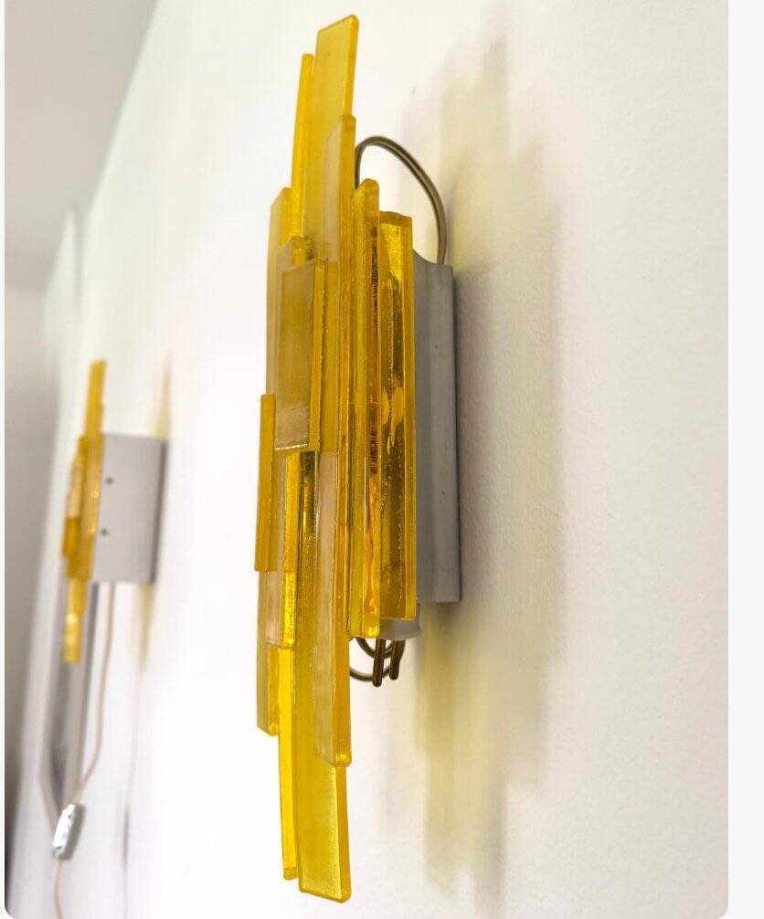 Acrylic wall lamps by Claus Bolby Cebo Industri, Denmark, 1970s, set of 2
