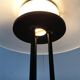 Vintage postmodern table lamp in glass and metal.