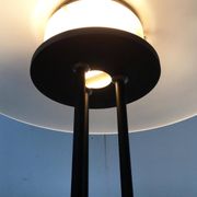Lampe de table vintage postmoderne en verre et métal