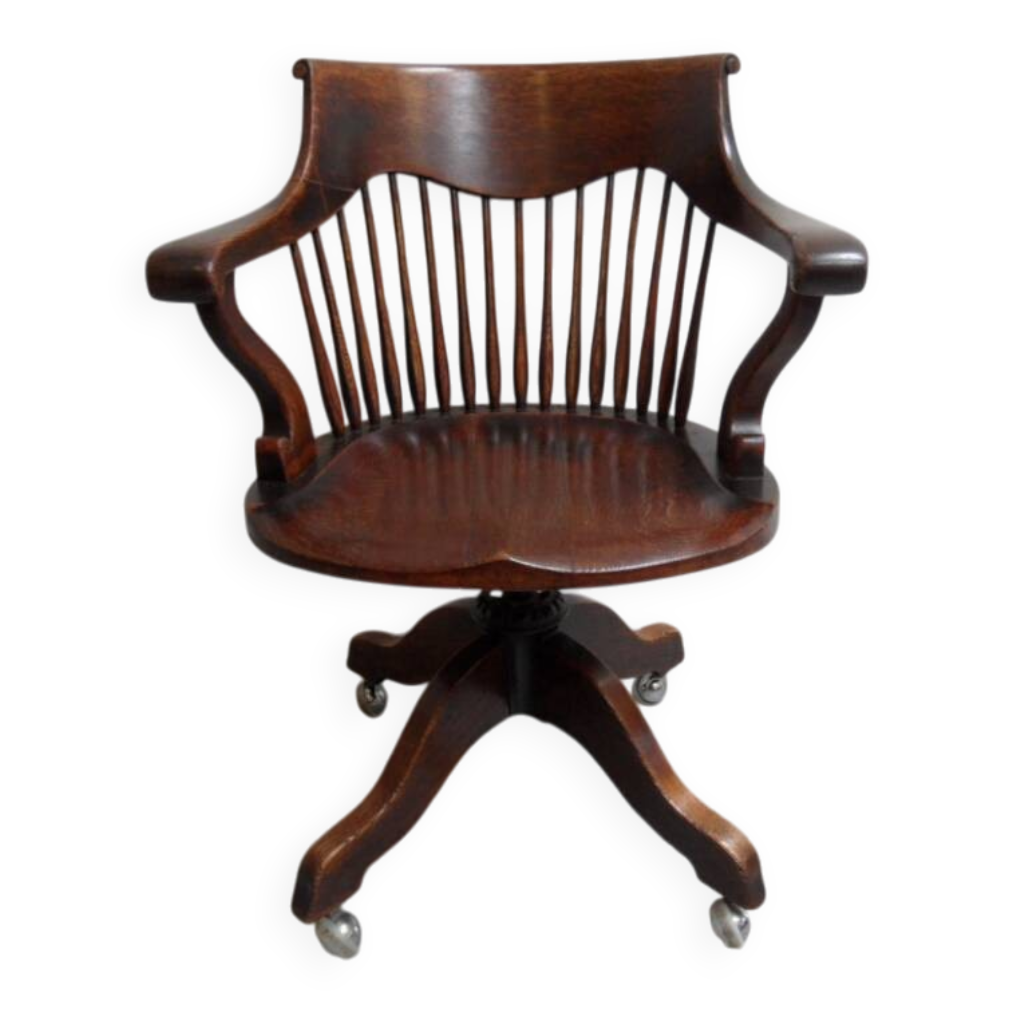 Antique oak office armchair