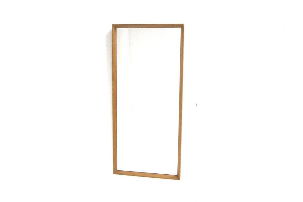 Scandinavian oak mirror, Nybrofabriken, Sweden, 1960
