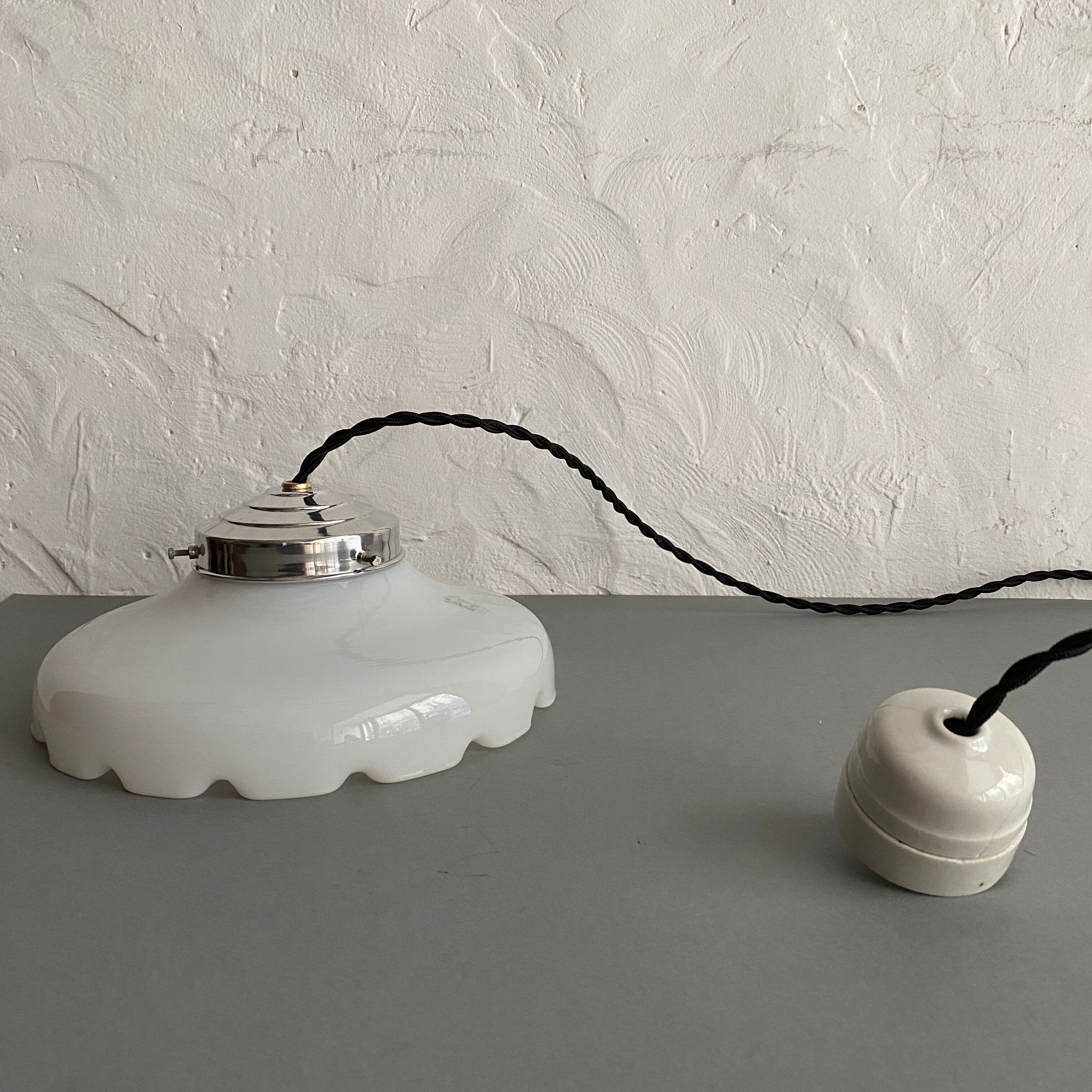 Vintage opaline hanging lamp