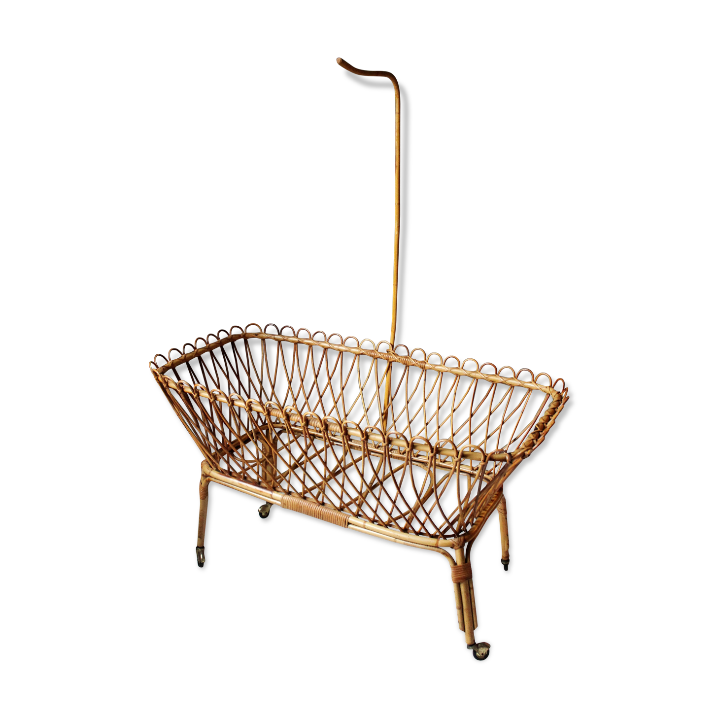 Vintage rattan cradle