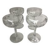 4 verre à Champagne en cristal