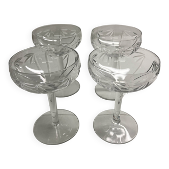 4 verre à Champagne en cristal