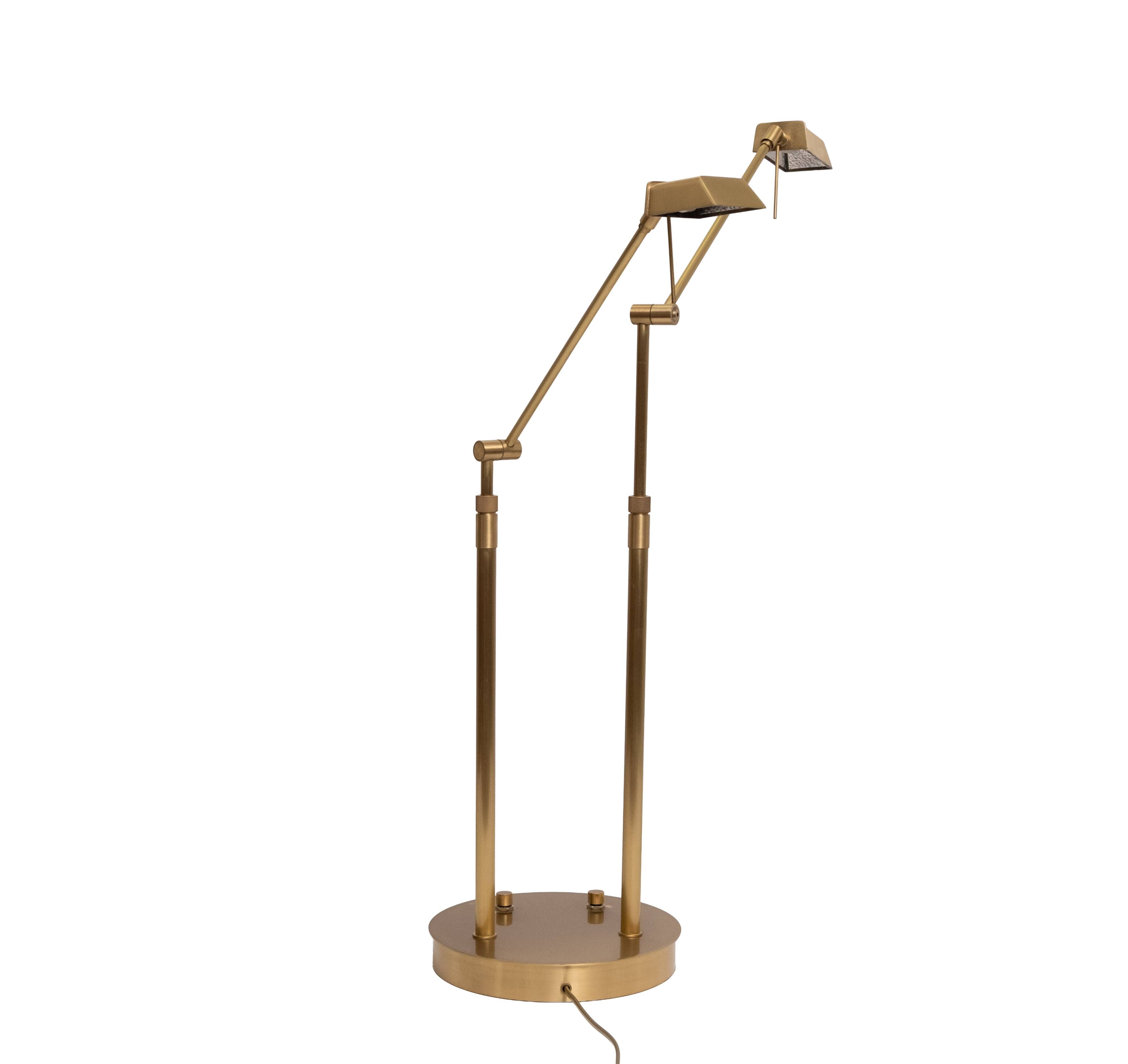 Stunning Ben Demmers Brass double l table lamp 1980s