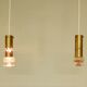 Set of two brass and glass pendant lamps for Örsjö Belysning, Sweden 1960's