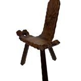 Vintage Spanish chair stool brutalist design