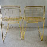 Pair of 1960s metal mesh chairs