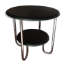 Thonet side table round skaï and chrome 1940