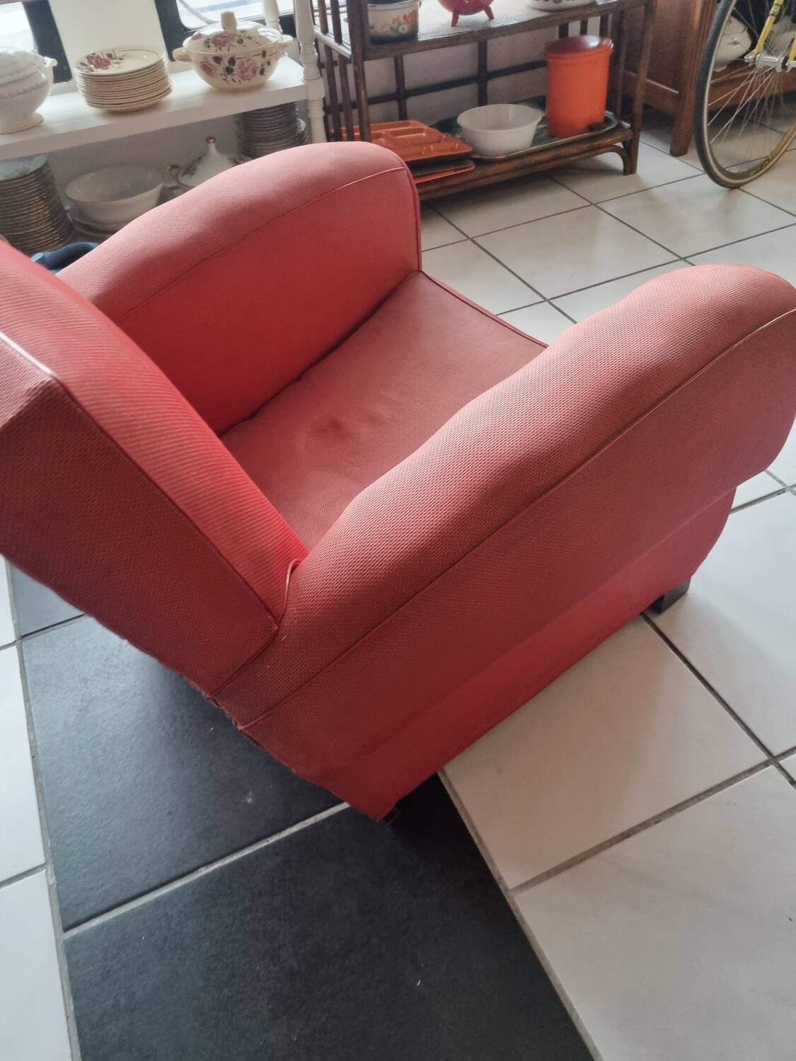 Ancien fauteuil club moustache