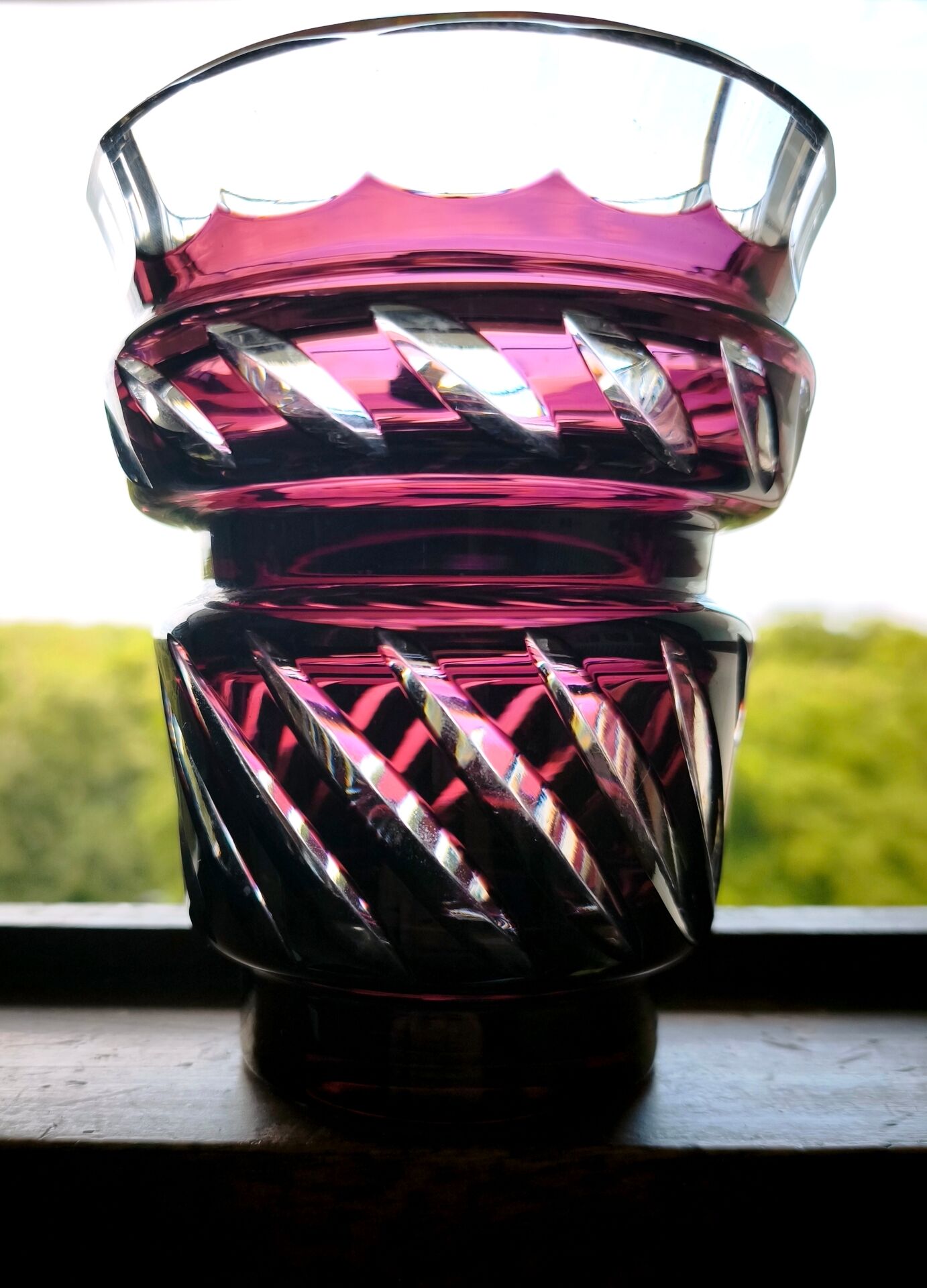 Ruby Red Boléro Crystal Vase Val Saint Lambert