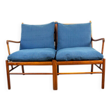 Danish 2-seater sofa in mahogany and cane by Ole Wanscher, 1960.