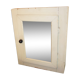 Former wooden medicine cabinet and mirror