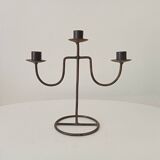 Vintage brutalist wrought iron chandelier