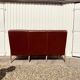Canapé 3 places en cuir patiné, style mid-century
