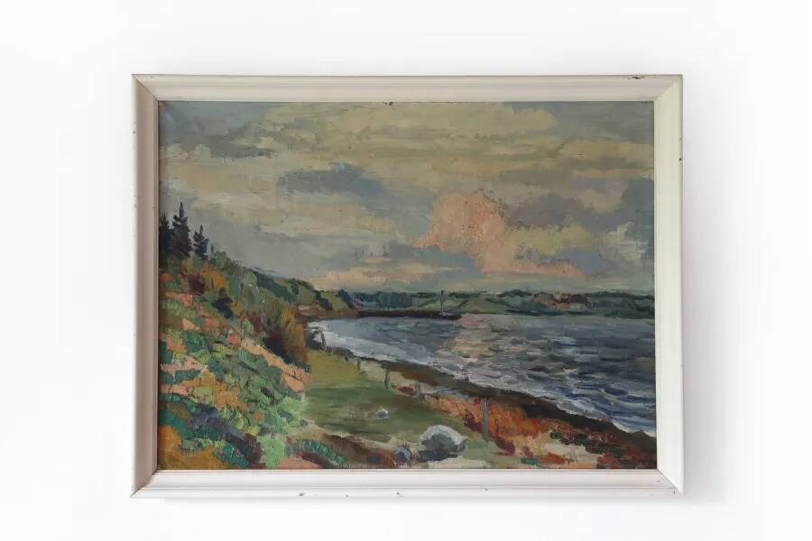 Danish impressionist oil painting, 1960s