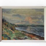 Danish impressionist oil painting, 1960s