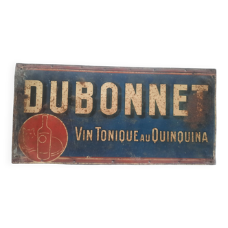 Ancienne plaque en tôle "Dubonnet Vin tonique au quinquina" 18x38cm 30's