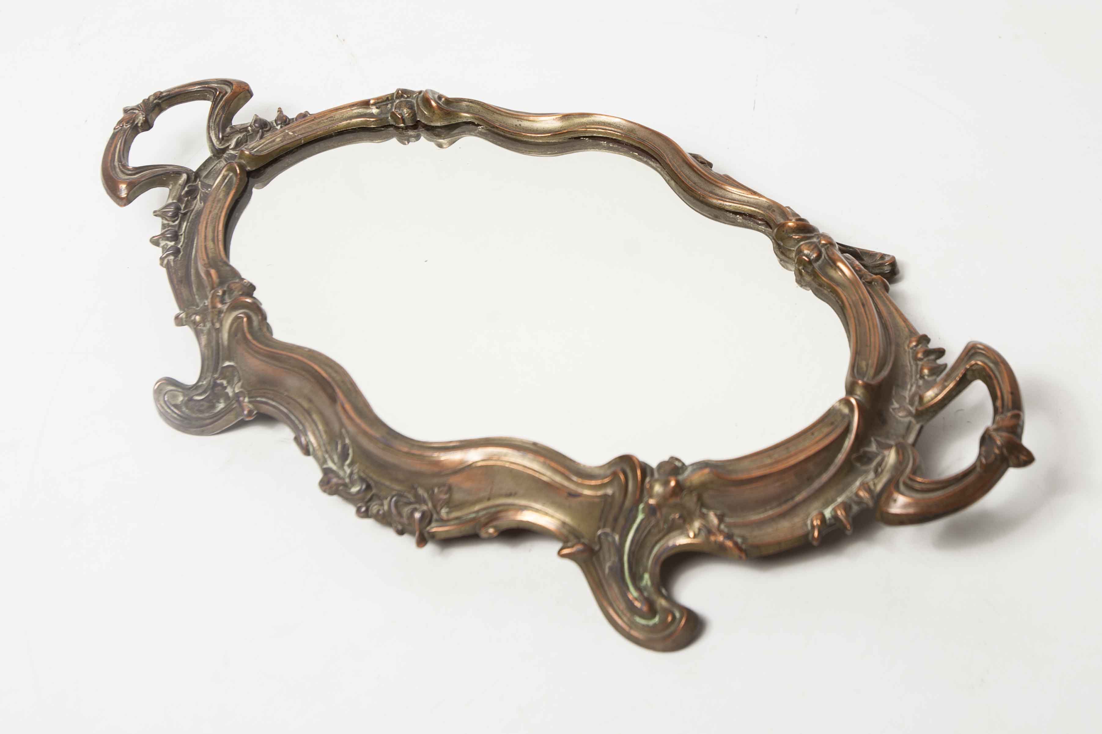 Plateau miroir bronze 1930