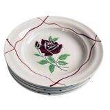 Set of 6 deep plates Saint-Amand "Dominique" 1950s Hand Decorated