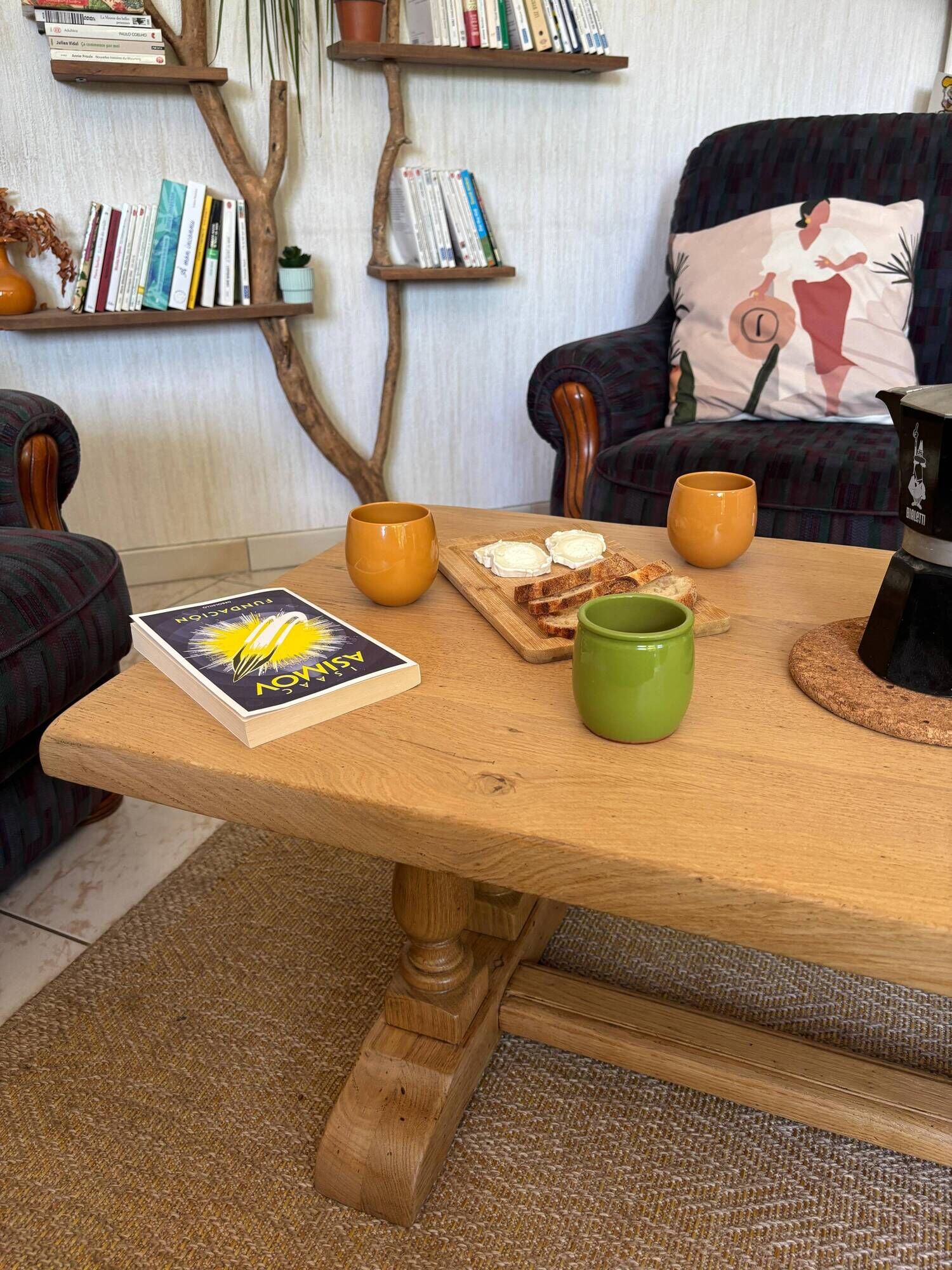 Solid oak coffee table