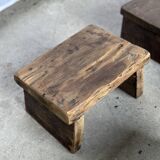 Small stool, side stool in old teak, footrest