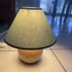 Lampe boule en bois années 70
