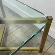 Pair of Italian brass and glass side tables from the 1970s.