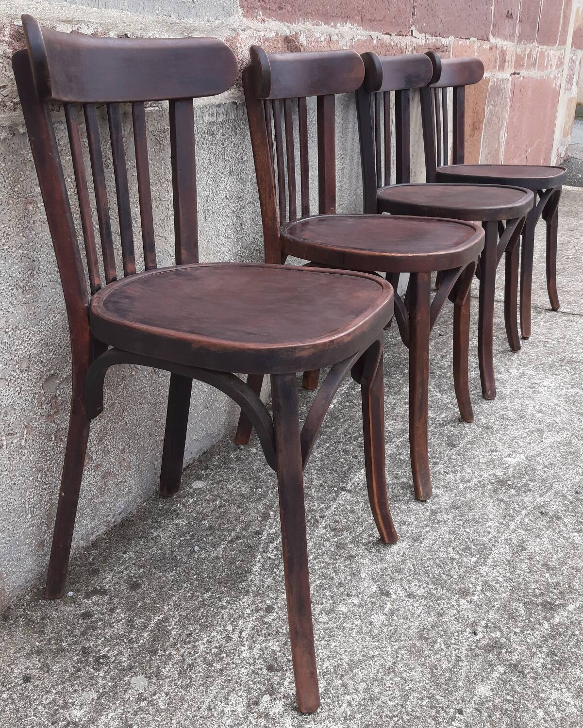 Chaises bistrot Baumann, années 50. (Lot de 4)