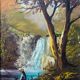 Tableau "Pêcheur en bord de cascade" HST signée L. Gerny & cadre