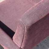 Pair of vintage purple velvet compass foot armchairs 1950s