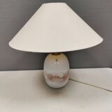 Lampe de table Sakura en verre blanc/rose, par Michael Bang pour Holmegaard Danemark