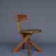 Chaise S34 en orme de Pierre Chapo, années 1980
